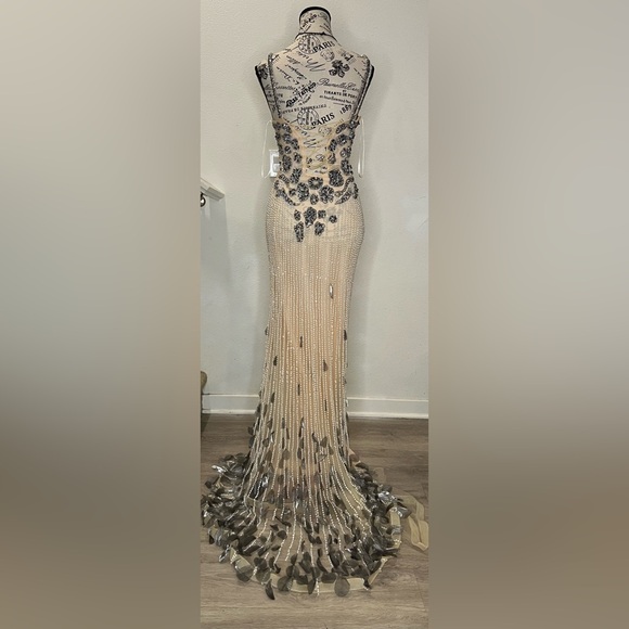 Musani Gold Beaded Evening Gown - Picture 7 of 11